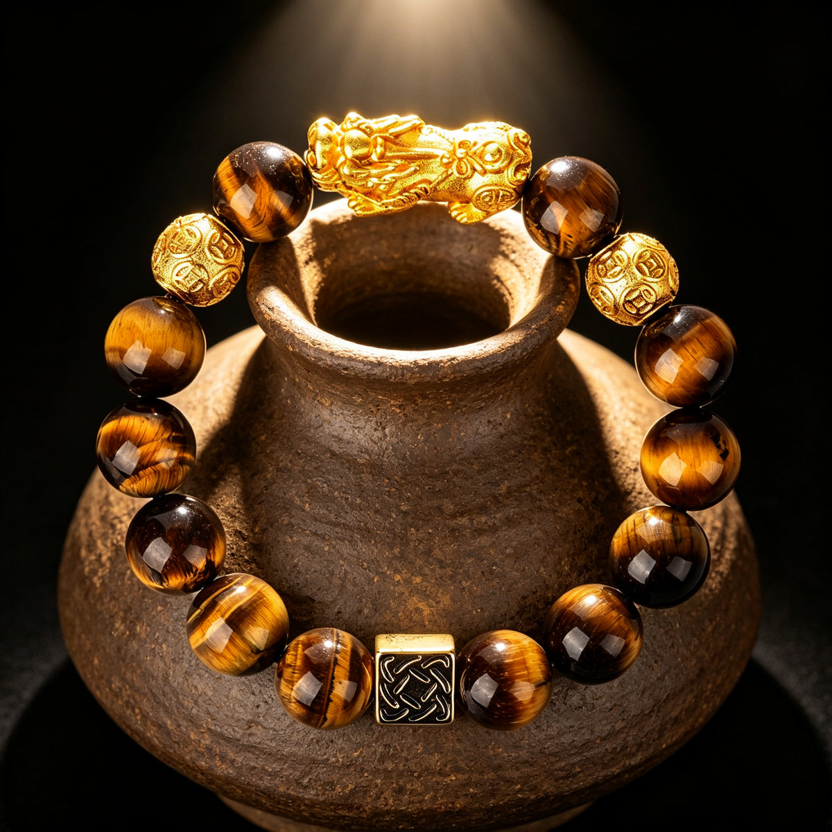 Pixiu Tiger's Eye Wealth Bracelet for Men – WUFORGE