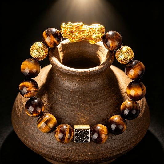 Pixiu Tiger's Eye Wealth Bracelet for Men – WUFORGE