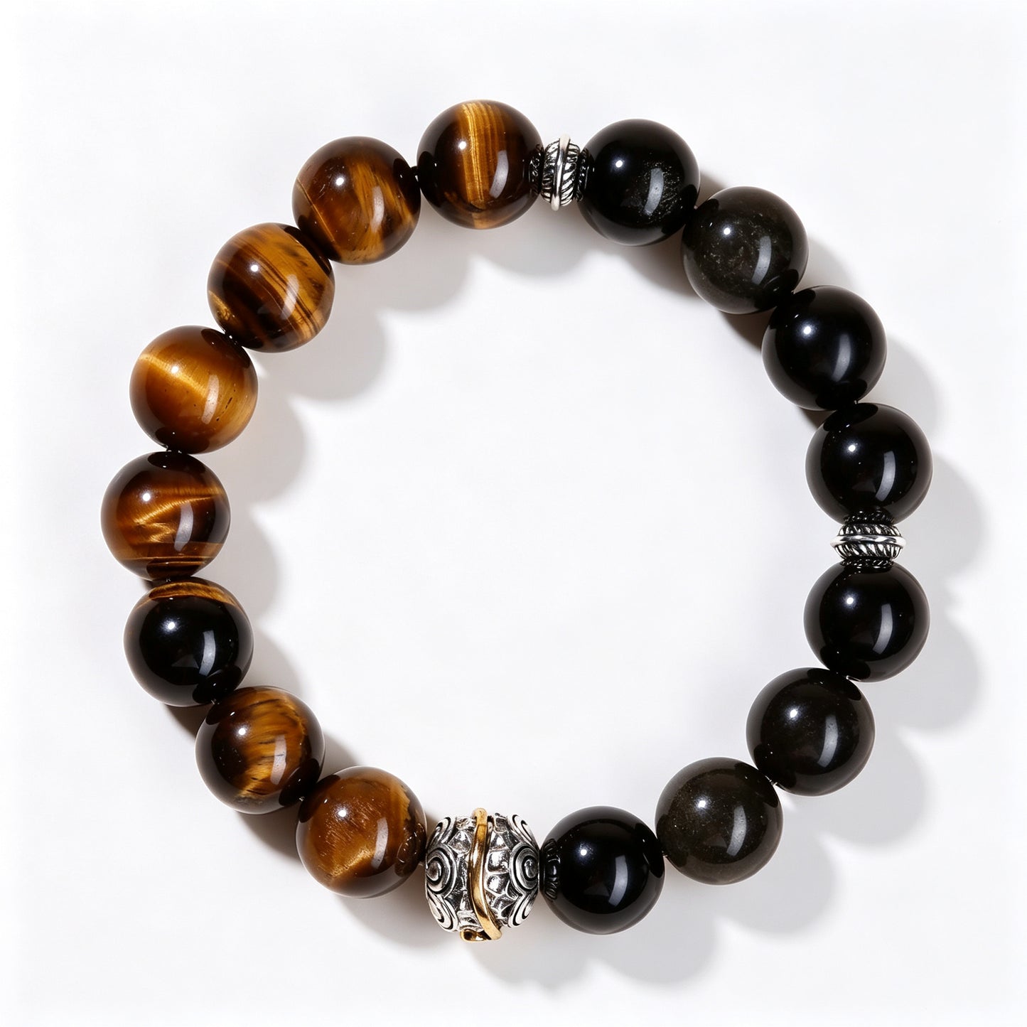 Dual stone bracelet worn on a man's wrist – WUFORGE