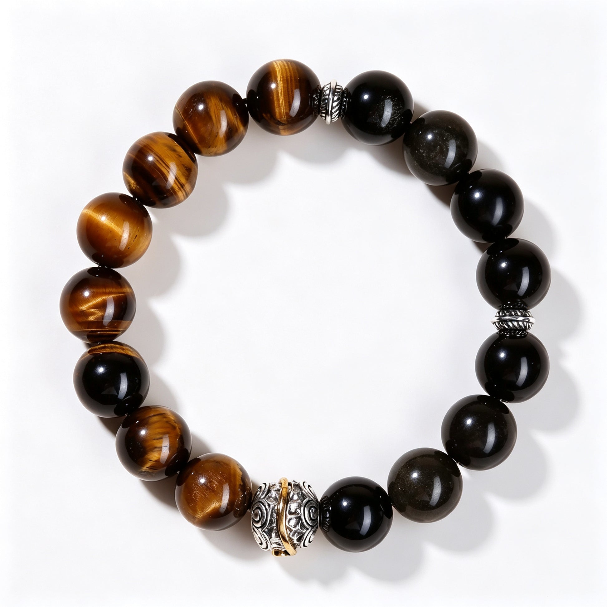 Dual stone bracelet worn on a man's wrist – WUFORGE