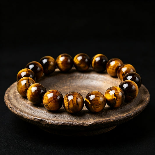 Natural Tiger's Eye Beaded Bracelet for Men – WUFORGE
