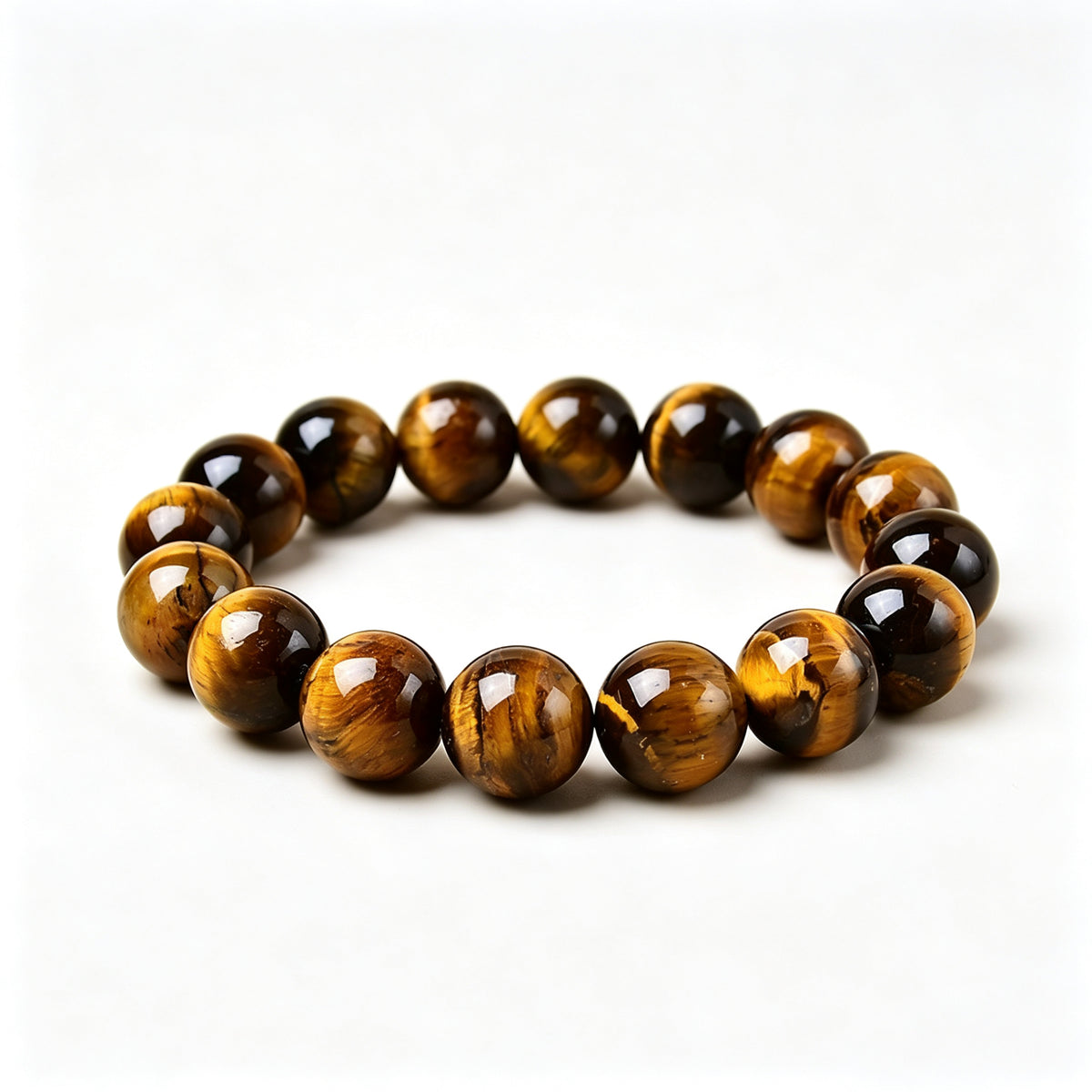 Natural tiger eye bracelet bead detail – WUFORGE