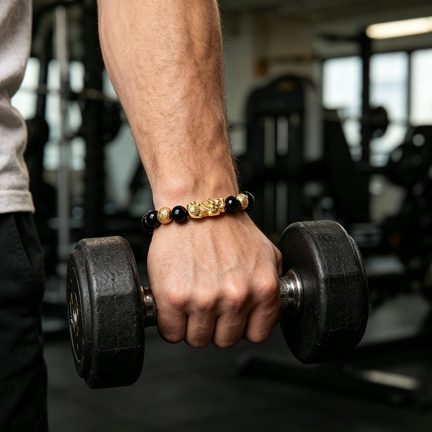 Obsidian Pixiu Bracelet — Warrior's Fortune