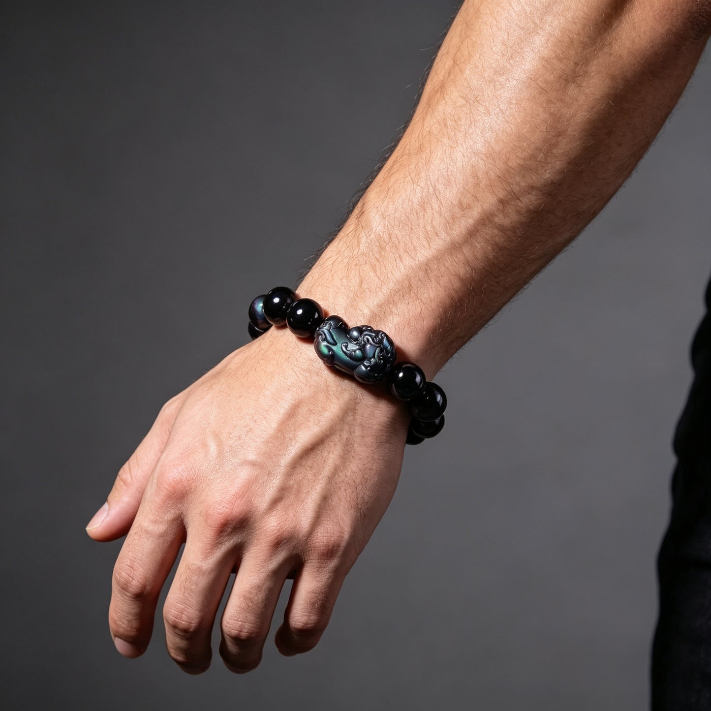 Rainbow Obsidian Pixiu Bracelet — Warrior's Courage